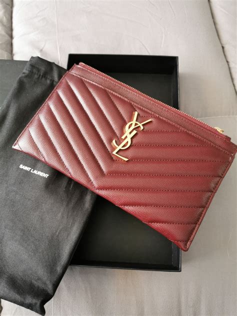 what kind of leather does ysl use|ysl pouch monogramme.